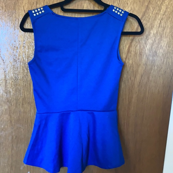 Dark blue peplum top - Picture 4 of 5